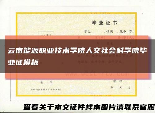 云南能源职业技术学院人文社会科学院毕业证模板缩略图