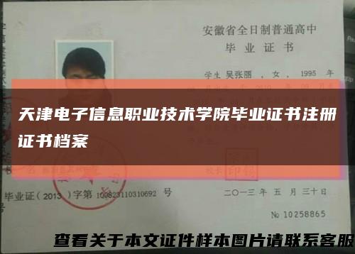 天津电子信息职业技术学院毕业证书注册证书档案缩略图