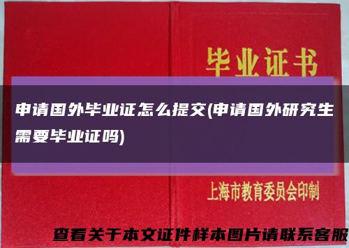 申请国外毕业证怎么提交(申请国外研究生需要毕业证吗)缩略图