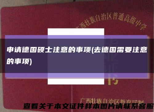 申请德国硕士注意的事项(去德国需要注意的事项)缩略图