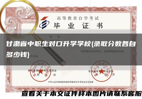 甘肃省中职生对口升学学校(录取分数各自多少钱)缩略图