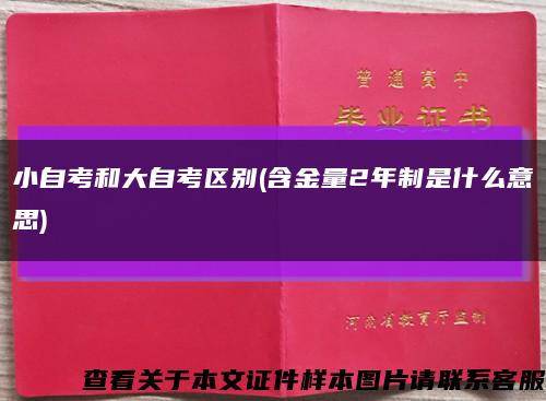小自考和大自考区别(含金量2年制是什么意思)缩略图