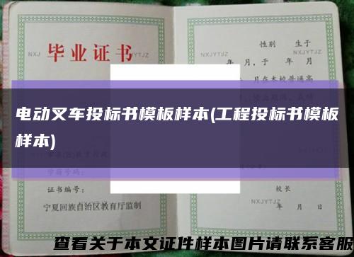 电动叉车投标书模板样本(工程投标书模板样本)缩略图