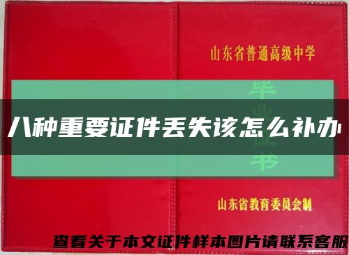 八种重要证件丢失该怎么补办缩略图