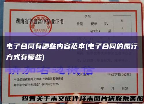 电子合同有哪些内容范本(电子合同的履行方式有哪些)缩略图