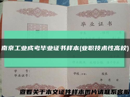 南京工业成考毕业证书样本(业职技术性高校)缩略图
