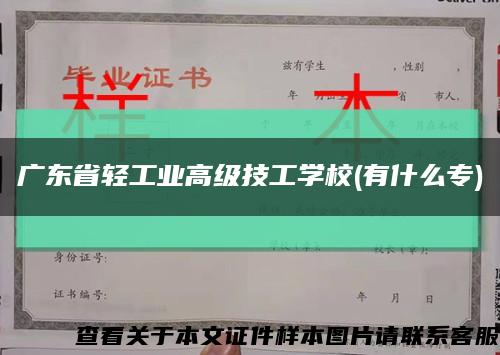 广东省轻工业高级技工学校(有什么专)缩略图