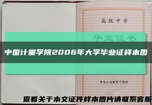 中国计量学院2006年大学毕业证样本图缩略图