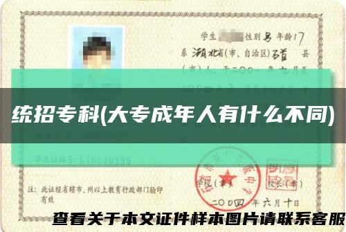 统招专科(大专成年人有什么不同)缩略图