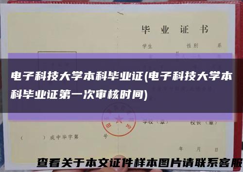 电子科技大学本科毕业证(电子科技大学本科毕业证第一次审核时间)缩略图