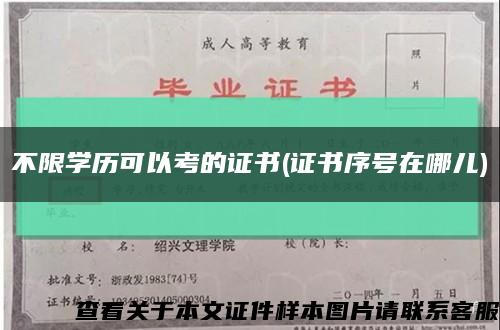 不限学历可以考的证书(证书序号在哪儿)缩略图