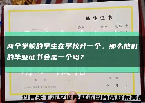 两个学校的学生在学校升一个，那么他们的毕业证书会是一个吗？缩略图
