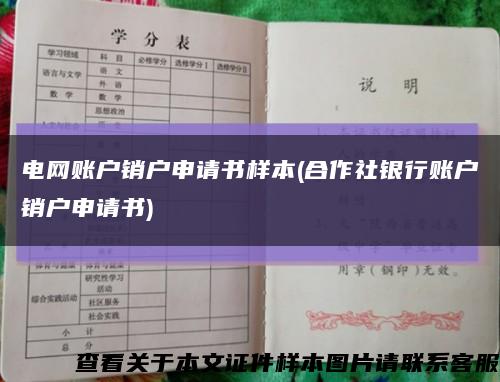 电网账户销户申请书样本(合作社银行账户销户申请书)缩略图