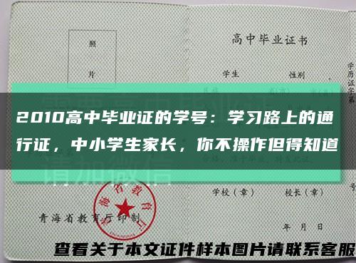 2010高中毕业证的学号：学习路上的通行证，中小学生家长，你不操作但得知道缩略图
