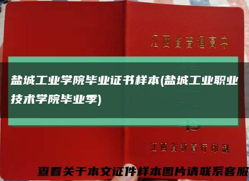 盐城工业学院毕业证书样本(盐城工业职业技术学院毕业季)缩略图