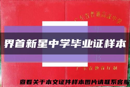 界首新星中学毕业证样本缩略图