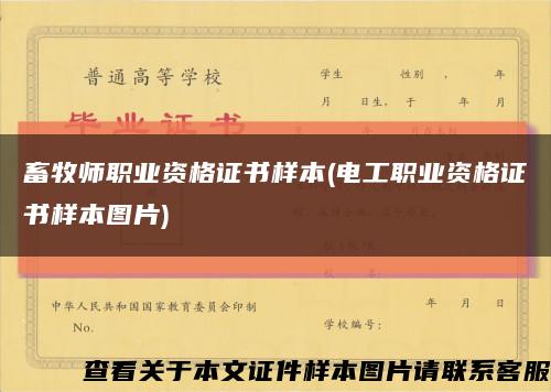 畜牧师职业资格证书样本(电工职业资格证书样本图片)缩略图