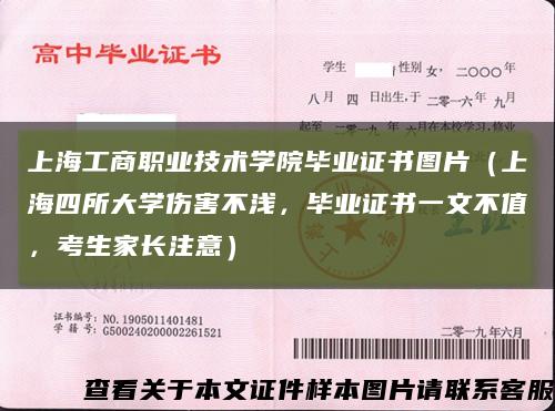 上海工商职业技术学院毕业证书图片（上海四所大学伤害不浅，毕业证书一文不值，考生家长注意）缩略图