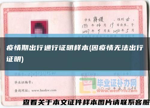 疫情期出行通行证明样本(因疫情无法出行证明)缩略图