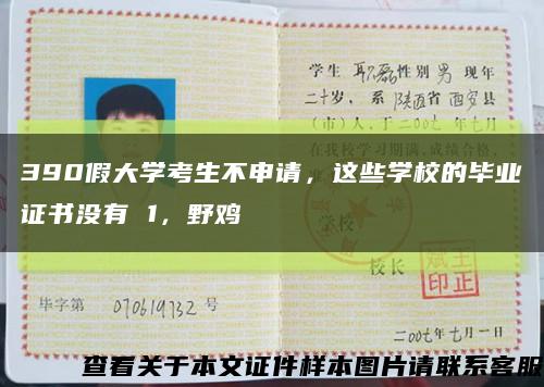 390假大学考生不申请，这些学校的毕业证书没有 1，野鸡缩略图