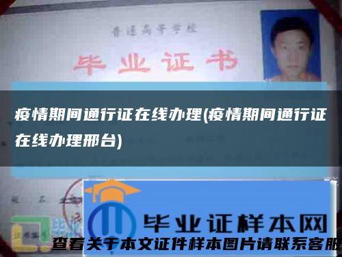 疫情期间通行证在线办理(疫情期间通行证在线办理邢台)缩略图