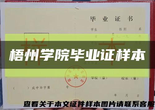 梧州学院毕业证样本缩略图