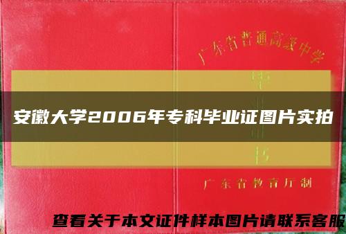 安徽大学2006年专科毕业证图片实拍缩略图