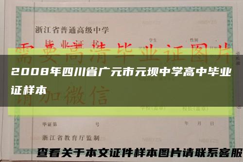 2008年四川省广元市元坝中学高中毕业证样本缩略图