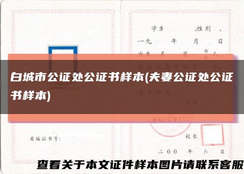 白城市公证处公证书样本(夫妻公证处公证书样本)缩略图