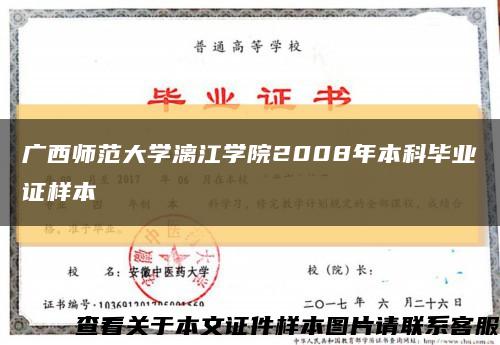 广西师范大学漓江学院2008年本科毕业证样本缩略图