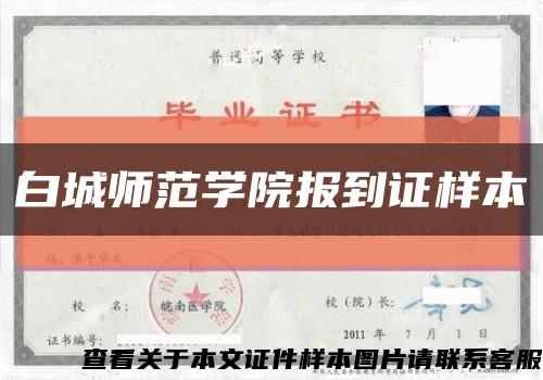 白城师范学院报到证样本缩略图
