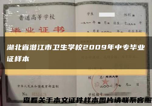湖北省潜江市卫生学校2009年中专毕业证样本缩略图