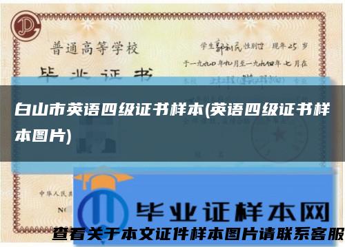 白山市英语四级证书样本(英语四级证书样本图片)缩略图