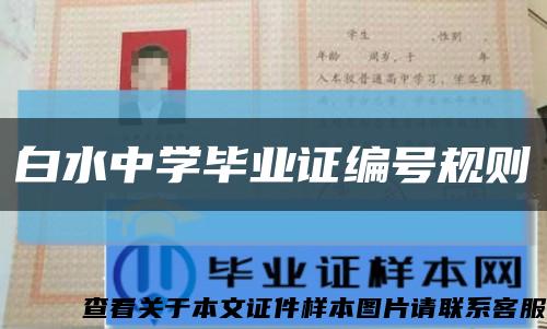 白水中学毕业证编号规则缩略图