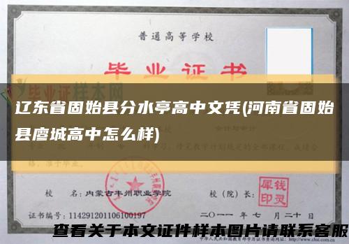 辽东省固始县分水亭高中文凭(河南省固始县廖城高中怎么样)缩略图