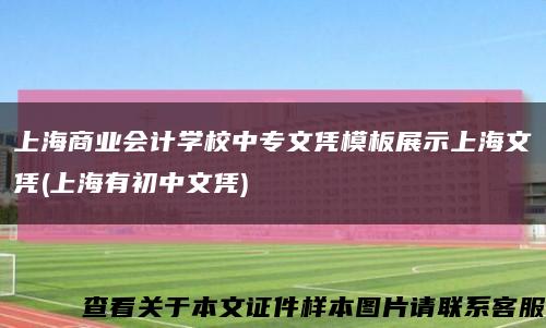 上海商业会计学校中专文凭模板展示上海文凭(上海有初中文凭)缩略图