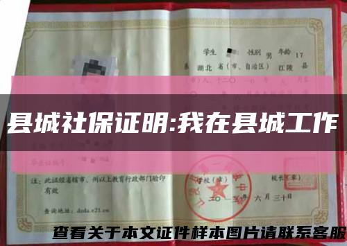 县城社保证明:我在县城工作缩略图