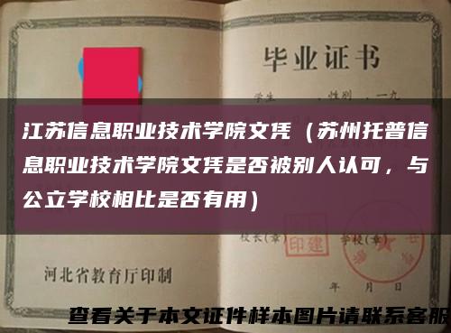 江苏信息职业技术学院文凭（苏州托普信息职业技术学院文凭是否被别人认可，与公立学校相比是否有用）缩略图