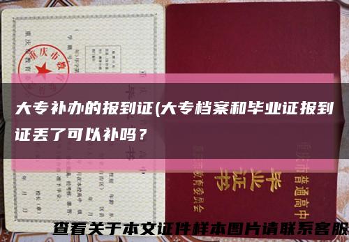 大专补办的报到证(大专档案和毕业证报到证丢了可以补吗？缩略图