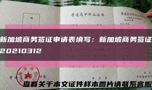 新加坡商务签证申请表填写：新加坡商务签证20210312缩略图