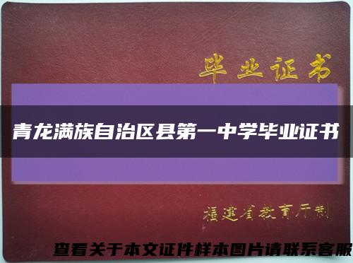 青龙满族自治区县第一中学毕业证书缩略图