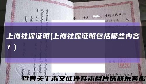 上海社保证明(上海社保证明包括哪些内容？)缩略图