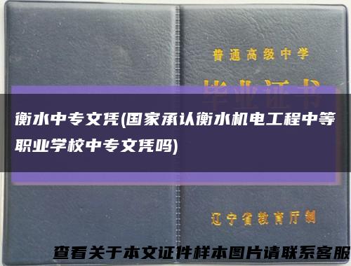 衡水中专文凭(国家承认衡水机电工程中等职业学校中专文凭吗)缩略图