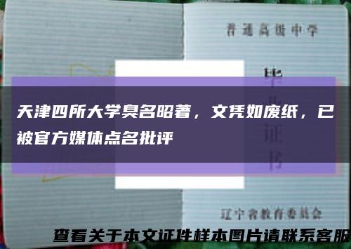 天津四所大学臭名昭著，文凭如废纸，已被官方媒体点名批评缩略图