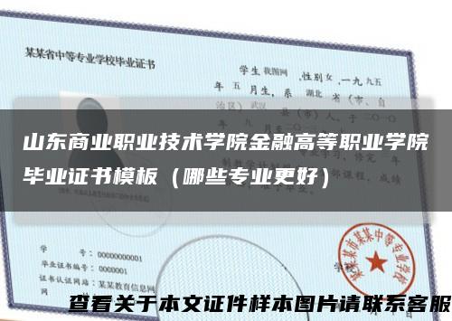 山东商业职业技术学院金融高等职业学院毕业证书模板（哪些专业更好）缩略图