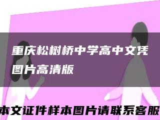 重庆松树桥中学高中文凭图片高清版缩略图
