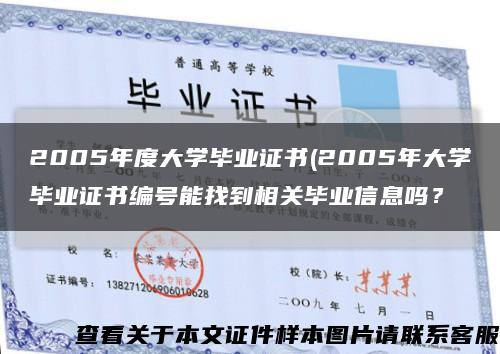 2005年度大学毕业证书(2005年大学毕业证书编号能找到相关毕业信息吗？缩略图