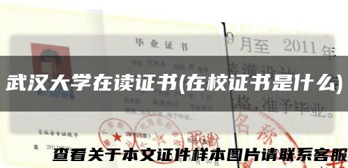 武汉大学在读证书(在校证书是什么)缩略图