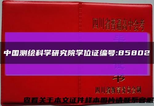 中国测绘科学研究院学位证编号:85802缩略图
