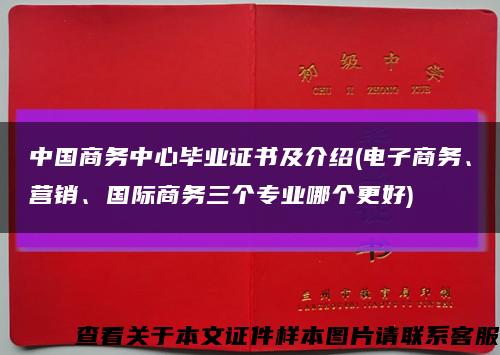 中国商务中心毕业证书及介绍(电子商务、营销、国际商务三个专业哪个更好)缩略图